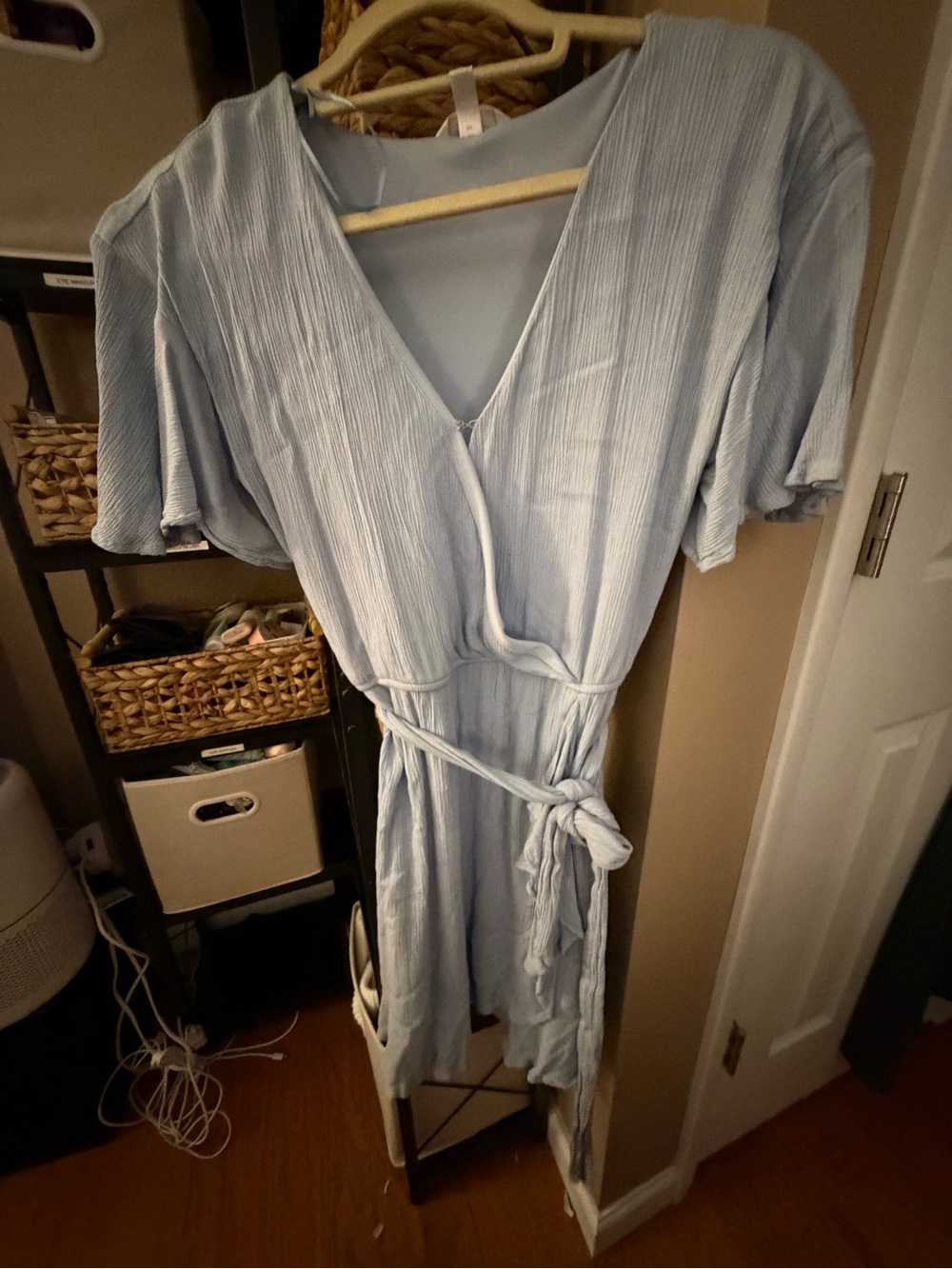 LC Lauren Conrad Pale Blue Dress with V-Neck
